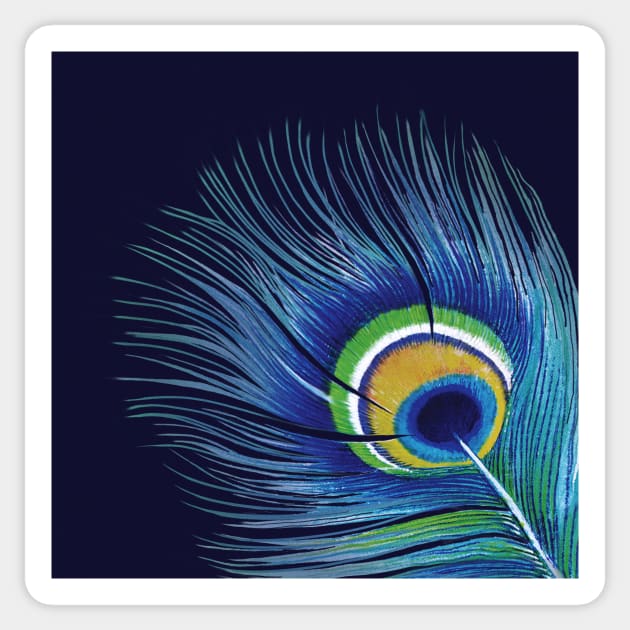 Blue Peacock Feather Sticker by Blue Planet Boutique